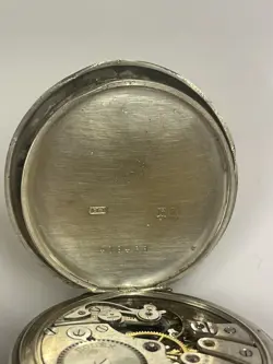 Vintage Silver Half Hunter Rolex Pocket Watch Working But Spares Or Repair 👀