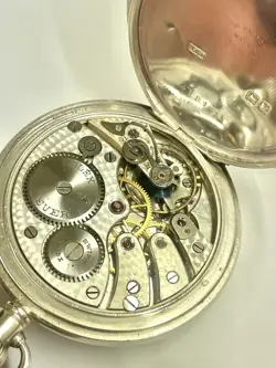 Vintage Silver Half Hunter Rolex Pocket Watch Working But Spares Or Repair 👀