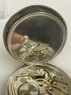 Vintage Silver Half Hunter Rolex Pocket Watch Working But Spares Or Repair 👀