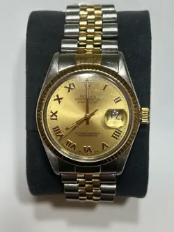 ROLEX DATEJUST 16013 GOLD AND SILVER JUBILEE BRACELET WITH GOLD BEZEL ROMAN DIAL