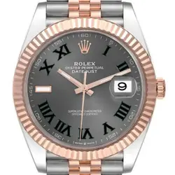 ROLEX DATEJUST 41 STEEL ROSE GOLD WIMBLEDON DIAL MENS WATCH 126331