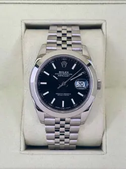 2018 ROLEX DATEJUST 41MM 126300 STAINLESS STEEL JUBILEE BLACK DIAL