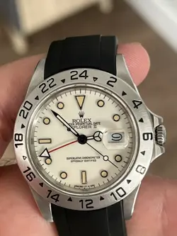 Rolex Explorer II 16550 Cream Dial Rare Vintage Mens Watch Box