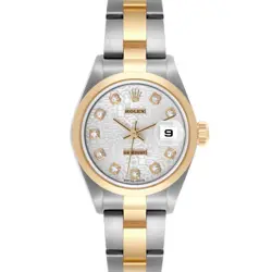 ROLEX DATEJUST STEEL YELLOW GOLD SILVER DIAMOND DIAL LADIES WATCH 79163