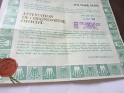 100% original Rolex reference 69174 Warranty Paper from  serier 1997