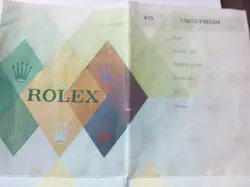 100% ORIGINAL ROLEX REFERENCE 178273 WARRANTY PAPER FROM  SERIER  2006