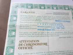 100% ORIGINAL ROLEX REFERENCE 69178 WARRANTY PAPER FROM  SERIER 1987