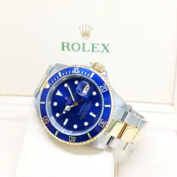 ROLEX 40MM BLUE DIAL 2 TONE SUBMARINER DATE 16613 (V SERIES)