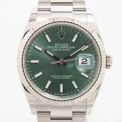 ROLEX DATEJUST 126234 SS×WG AT MINT GREEN DIAL 2 EXTRA LINKS