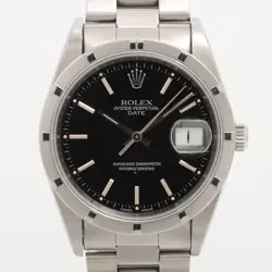 ROLEX OYSTER PERPETUAL 15210 SS AT BLACK DIAL