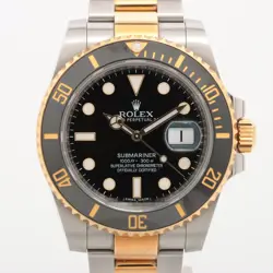 ROLEX SUBMARINER 116613LN SS×YG AT BLACK DIAL 2 EXTRA LINKS