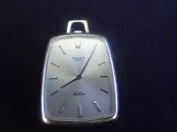 RARE ORIGINAL ROLEX CELLINI SOLID 18K WHITE GOLD PENDANT WATCH REF 3727