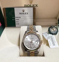 ROLEX 126333 DATEJUST 41MM TWO-TONE SILVER DIAL FLUTED JUBILEE