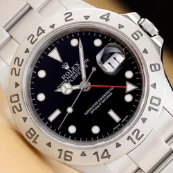 2001 ROLEX EXPLORER II 16570 BLACK STAINLESS STEEL GMT DATE 40MM OYSTER WATCH