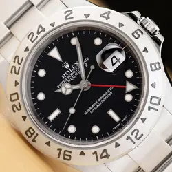 2002 ROLEX EXPLORER II 16570 BLACK STAINLESS STEEL GMT DATE 40MM OYSTER WATCH