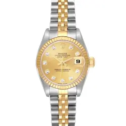 ROLEX DATEJUST STEEL YELLOW GOLD DIAMOND LADIES WATCH 79173 BOX PAPERS