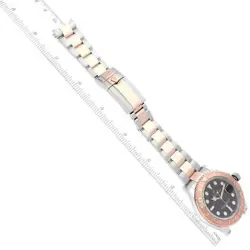 ROLEX YACHTMASTER 40 ROSE GOLD STEEL BLACK DIAL MENS WATCH 116621