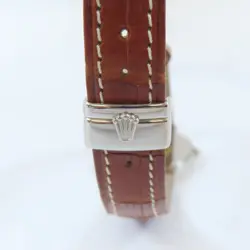 ROLEX Cellini Quartz Watch 6622 18K White Gold/Leather Belt White