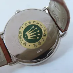 ROLEX Cellini Quartz Watch 6622 18K White Gold/Leather Belt White