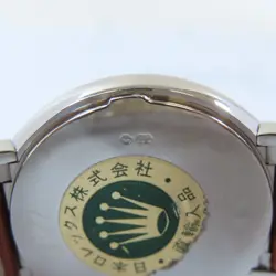 ROLEX Cellini Quartz Watch 6622 18K White Gold/Leather Belt White