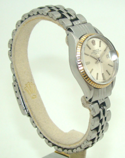 ROLEX 26mm WOMEN's STAINLESS STEEL & 14K GOLD DATE AUTOMATIC WATCH 6517 C. 1967