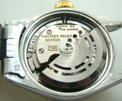 ROLEX 26mm WOMEN's STAINLESS STEEL & 14K GOLD DATE AUTOMATIC WATCH 6517 C. 1967
