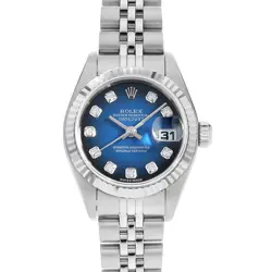 ROLEX DATEJUST 10P DIAMOND 79174G BLUE GRADATION K NUMBER SECOND HAND WOMEN