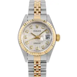 ROLEX DATEJUST 10P DIAMOND 79173G SILVER CARVING COMPUTER F NUMBER SECOND HA...
