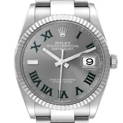 ROLEX DATEJUST STEEL WHITE GOLD WIMBLEDON DIAL STEEL MENS WATCH 126234 BOX CARD