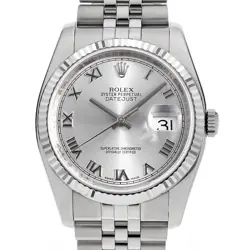 ROLEX DATEJUST 116234 GRAY ROMAN 5 ROW JUBILEE BRACELET RANDOM NUMBER SECOND...
