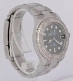 MINT PAPERS Rolex Yacht-Master 268622 Rhodium 37mm Stainless Grey Blue Watch BOX