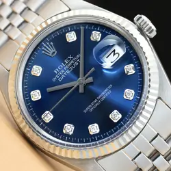 ROLEX MENS DATEJUST 18K WHITE GOLD AND STAINLESS STEEL WATCH WITH ROLEX BAND