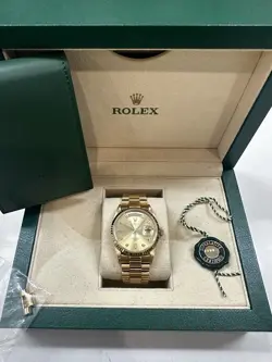ROLEX DATEJUST PRESIDENT FACTORY DIAMOND DIAL 18K YELLOW GOLD WATCH 36MM