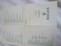 100% original Rolex reference  67180 Warranty Paper from  serier 1996