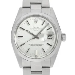 ROLEX OYSTER PERPETUAL DATE 1500 SILVER BAR 27 NUMBER ANTIQUE MENS