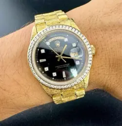 1978 ROLEX PRESIDENT 1807 DIAMOND DIAL & BEZEL DAYDATE - 18K VINTAGE WATCH