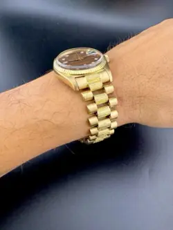 1973 Rolex President 1807 Rare Chocolate Diamond Dial DayDate -18k Vintage Watch