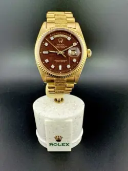 1973 Rolex President 1807 Rare Chocolate Diamond Dial DayDate -18k Vintage Watch