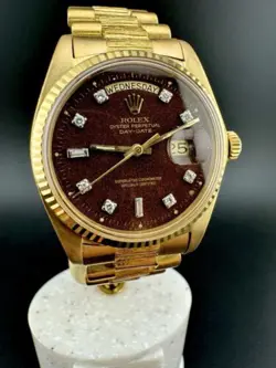 1973 Rolex President 1807 Rare Chocolate Diamond Dial DayDate -18k Vintage Watch