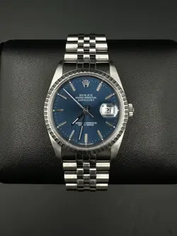 ROLEX DATEJUST 36MM 16220 BLUE DIAL STEEL JUBILEE BRACELET AUTOMATIC WATCH
