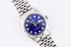 ROLEX DATEJUST REF.16014 STAINLESS STEEL & WHITE GOLD 36MM BLUE DIAMOND DIAL
