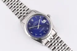 ROLEX DATEJUST REF.16014 STAINLESS STEEL & WHITE GOLD 36MM BLUE ARABIC DIAL