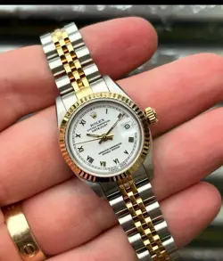 ROLEX DATEJUST 69173 GOLD AND SILVER JUBILEE BRACELET WITH GOLD BEZEL