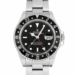 USED ROLEX GMT 16700 BLACK MEN'S WATCH #1211827