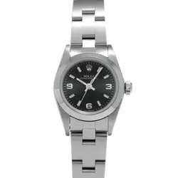 USED ROLEX OYSTER PERPETUAL 76080 BLACK CASE: 24×24MM LADIES WATCH #1211227