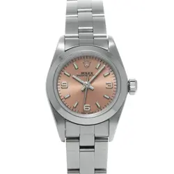 USED ROLEX OYSTER PERPETUAL 67180 PINK CASE: 24×24MM LADIES WATCH #121027