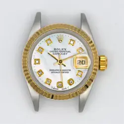 LADIES ROLEX DATEJUST 69173 WRISTWATCH MOP DIAMOND DIAL 18K GOLD STAINLESS C1994