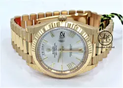 Rolex President Day-Date 228238 18K Yellow Gold Silver Roman Dial Watch BP *NEW