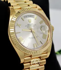 Rolex President Day-Date 228238 18K Yellow Gold Silver Roman Dial Watch BP *NEW
