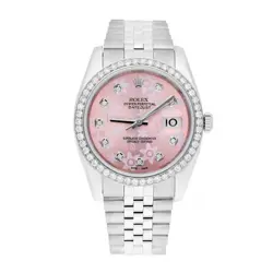 Rolex Datejust 36 New Style Watch Diamond Bezel Pink Diamond Dial Jubilee Band